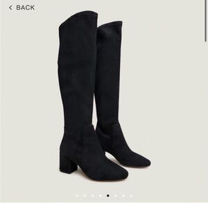 Jonak Paris Elegant Black Heeled Suede Boots Knee-High